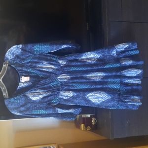 Sheer Blue Dress with Black slip dress under